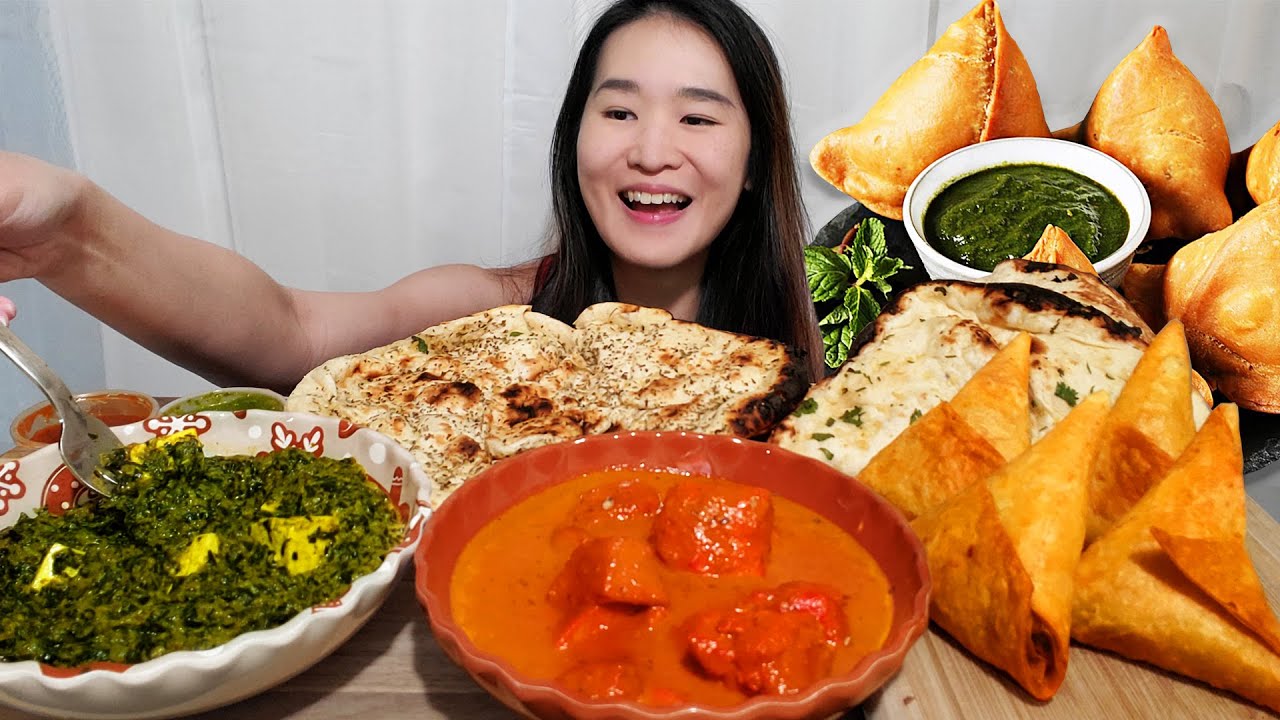 Абсолютно восхитительное шоу дегустации индийской кухни! Курица тикка масала, сааг панир, самоса ...
