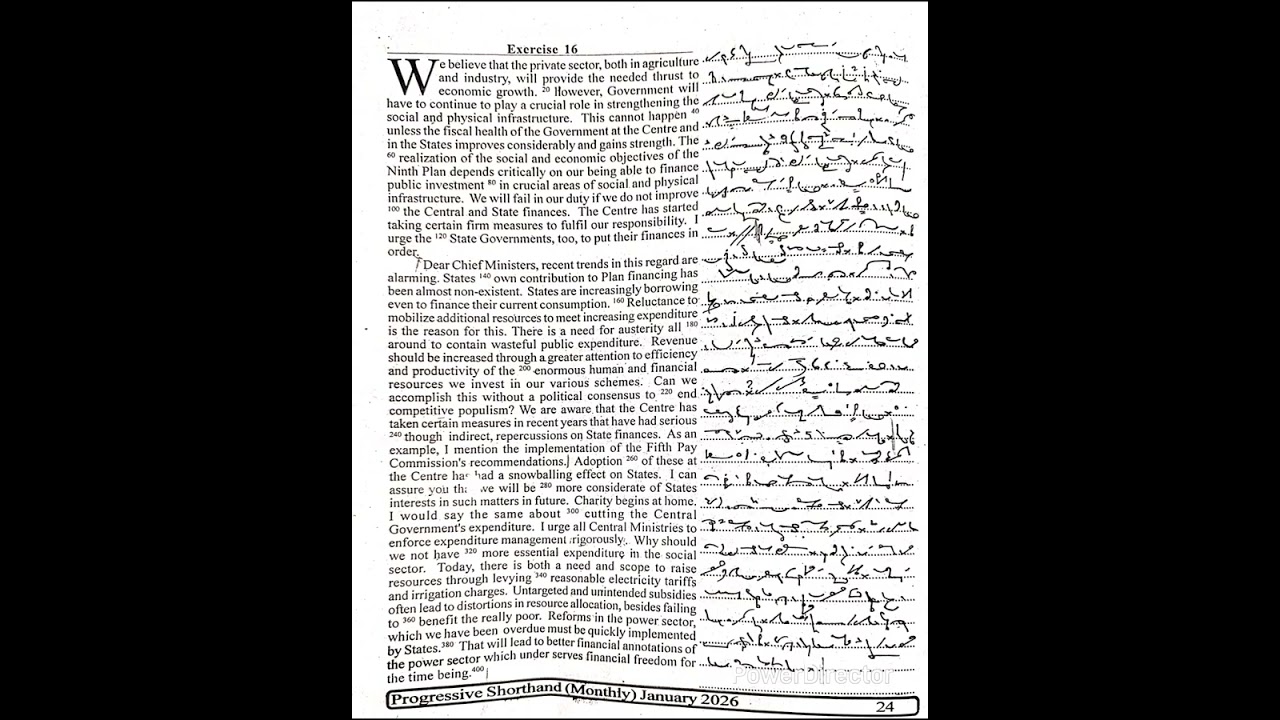 PROGRESSIVE MAGAZINE JANUARY 2026 EX. 16 @100 WPM #ssc #dsssbsteno #progressivedictation #STENO