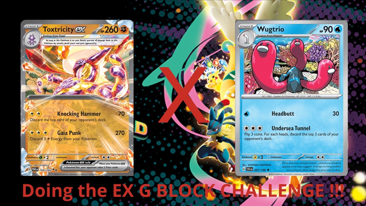 Doing the ex G BLOCK CHALLENGE !!! (Toxtricity ex VS Wugtrio) THAT WAS CRAZY !! Pokémon TCG Live
