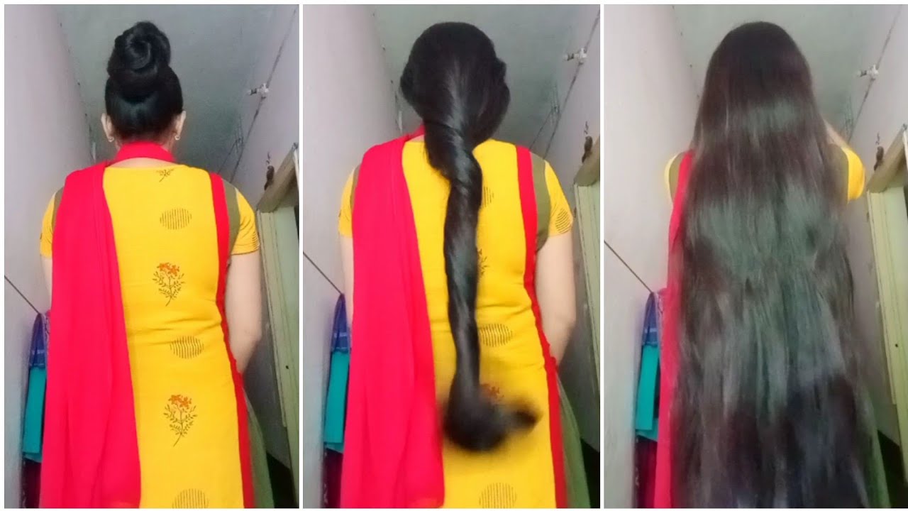 Bun Drop in longhair 💁‍♀❤🤟//Amazing Bun opening🤟❤🤞💕//#KirtiPoddar #longhair #bundrop #kirti #bundrop