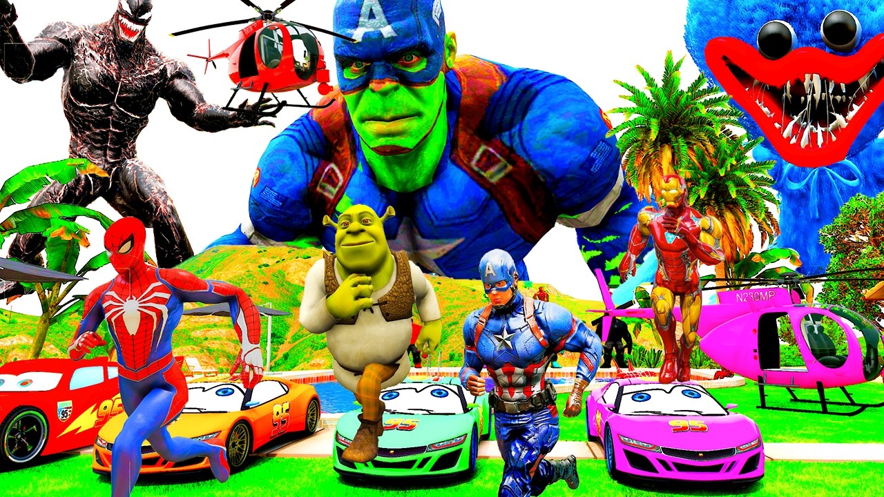 Khi Si&ecirc;u Nh&acirc;n Người Nhện Chạy Xe &Ocirc; T&ocirc; Mcqueen Giải Cứu Si&ecirc;u Anh H&ugrave;ng! Spiderman Car Truck superhero