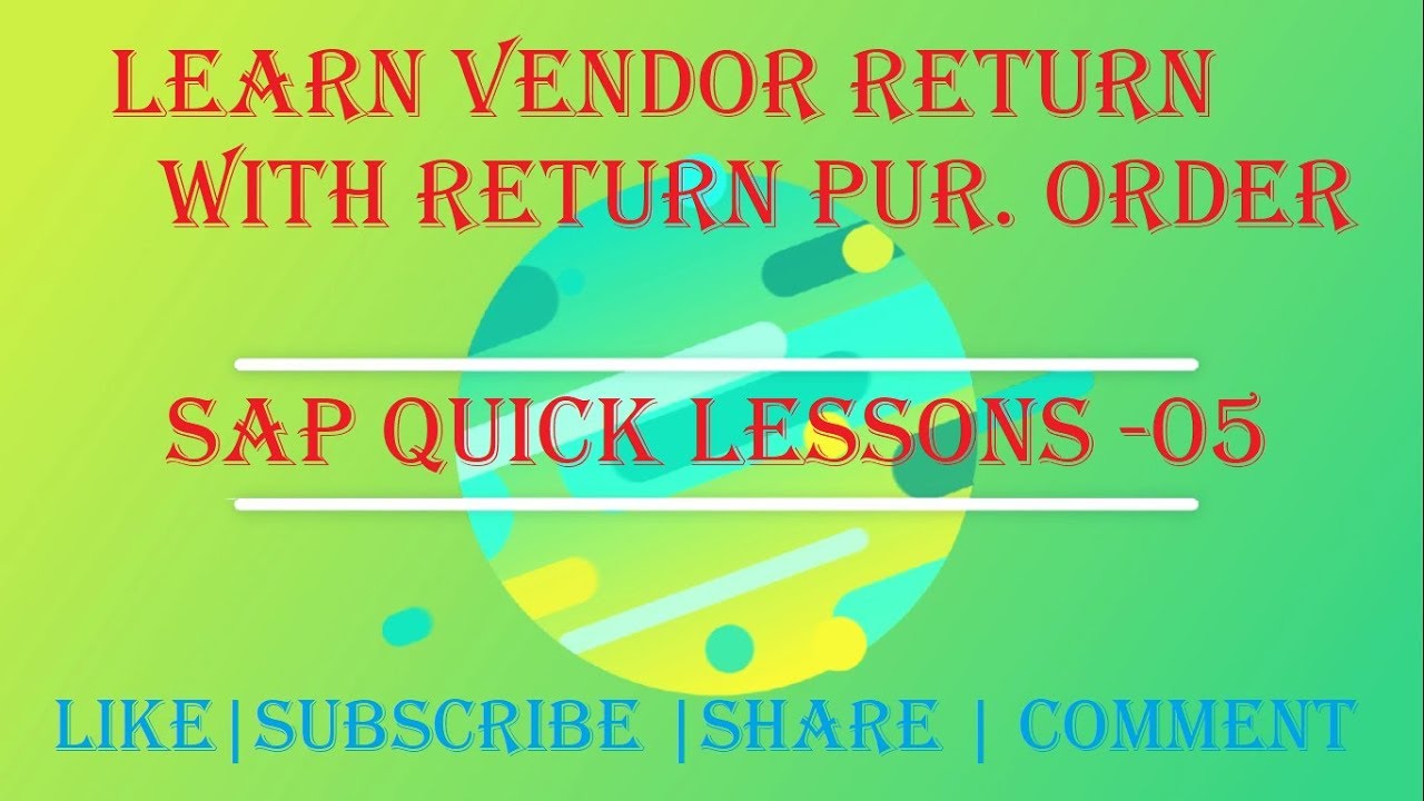 How to Return Stock to vendor in SAP using Return PO ? | Learn in 5 min Quick Lesson | SAP MM