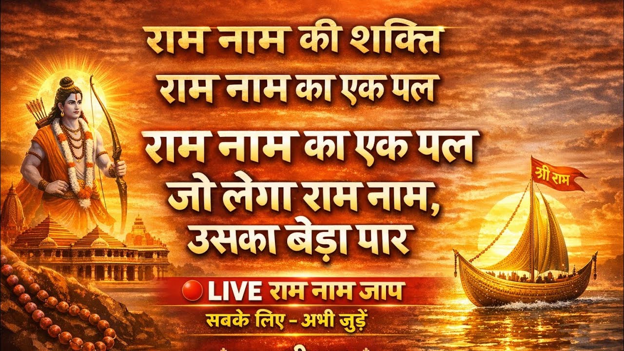 🔴 LIVE | राम नाम का एक पल – जो लेगा राम नाम उसका बेड़ा पार | Ram Naam Jap Live