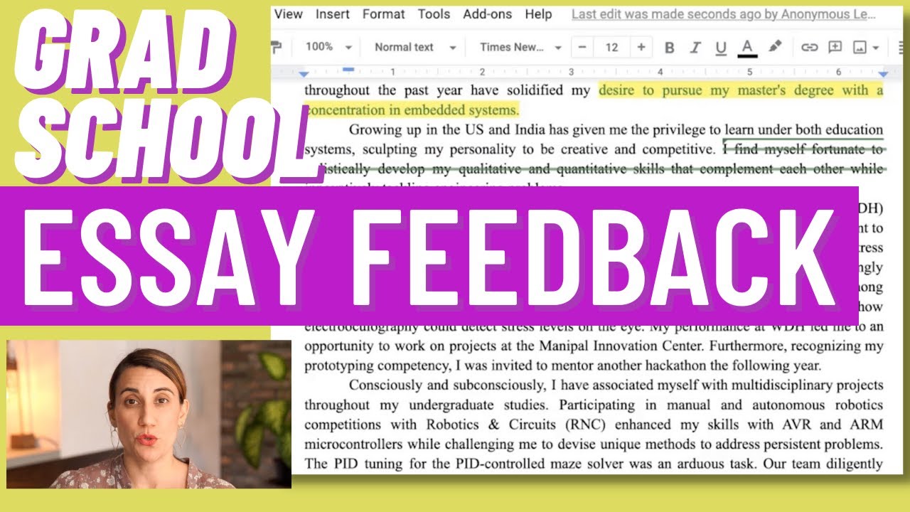 Writing a Grad School Essay - Professional Review From Coaching Office Hours