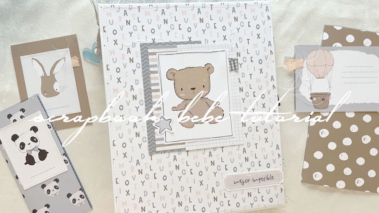 Álbum de fotos Bebé azul CAPÍTULO 4 DECORANDO  tutorial scrapbooking