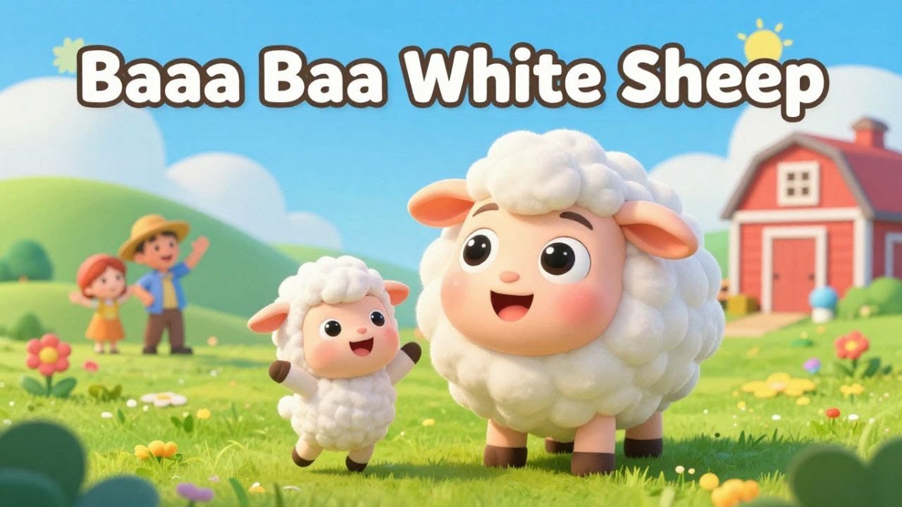 Baa Baa Black Sheep, Baa Baa White Sheep, Nursery Rhymes, Kids Videos, Kids Songs #sheep #black