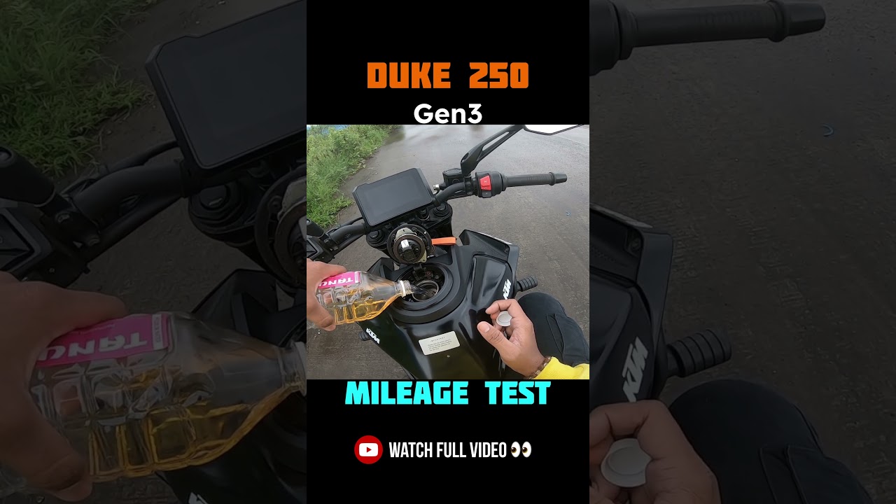Duke 250 gen3 mileage test ⛽️ watch full video on my channel❤️&zwj;🔥🫶🏻 #duke250 #ktmindia #ktmlover
