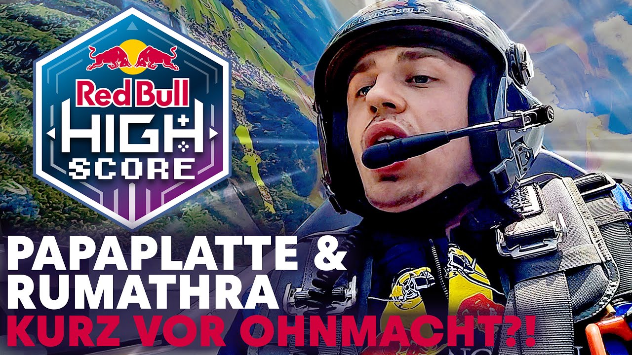 Zocken in 1500m Höhe bei 300km/h?! ✈️ Papaplatte vs. Rumathra | Red Bull High Score 🎮