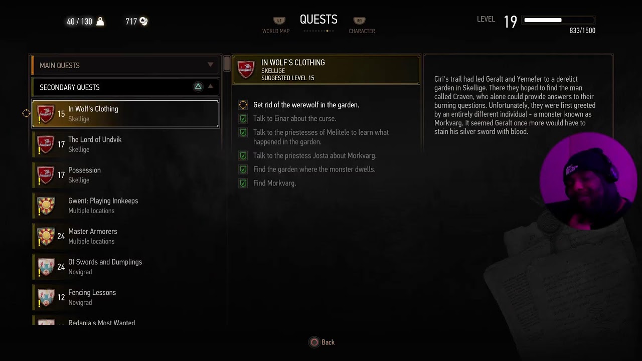 The Witcher 3 adventures with geralt.