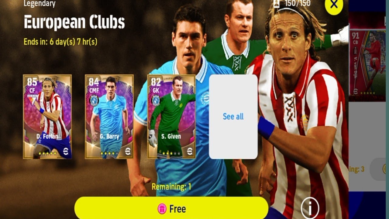 Legendary European Clubs box draw || efootball 2022 || Free spin || Free try 🥳🥳
