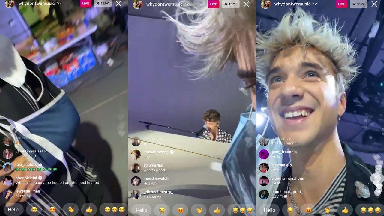 WHY DON'T WE INSTAGRAM LIVE 13/12/20 (ZACH TALKS ABOUT DISLOCATING HIS SHOULDER, JACK PLAYING PIANO)
