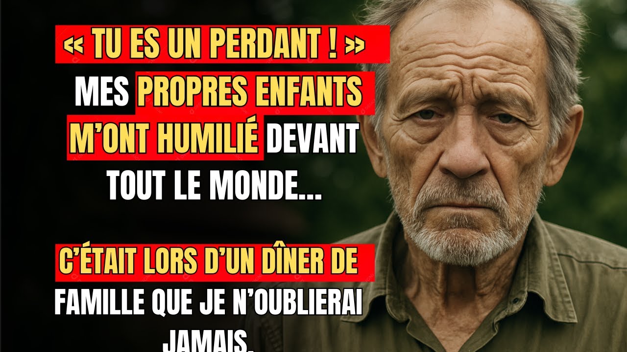 « TU ES UN PERDANT ! MES ENFANTS M'ONT HUMILIÉ DEVANT TOUT LE MONDE PENDANT UN DÎNER DE FAMILLE.