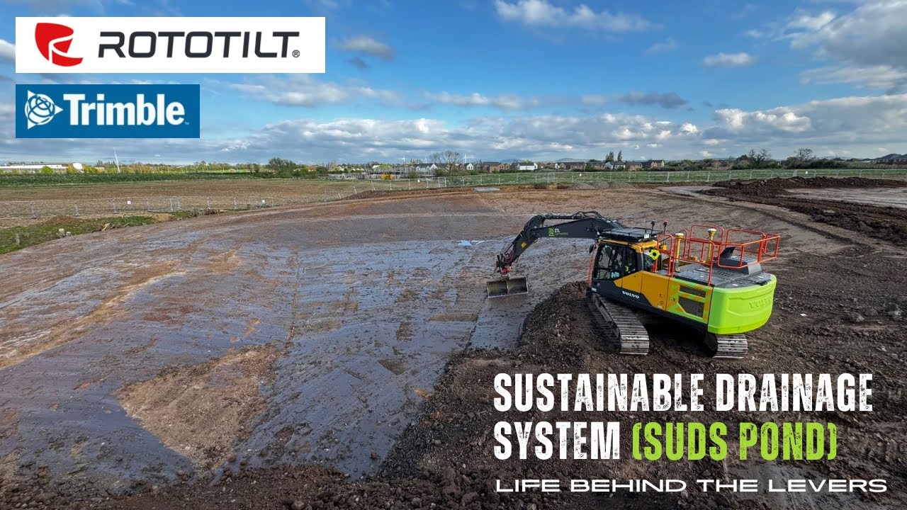 SuDS Pond | Pre Work Set-Up | Greasing | GPS | Tilt Rotator | A Day In The Life Of A Plant Operator