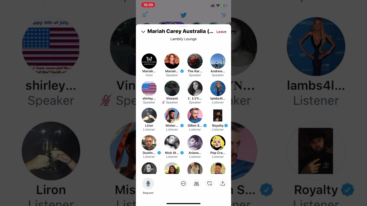 Mariah Carey speaking in the Lambily Lounge on Twitter 24 July 2021 (Technical Difficulties)