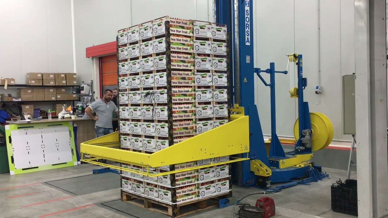 Flejadora automática para palets de fruta y vegetales Sorsa, desplazable FH 900GD