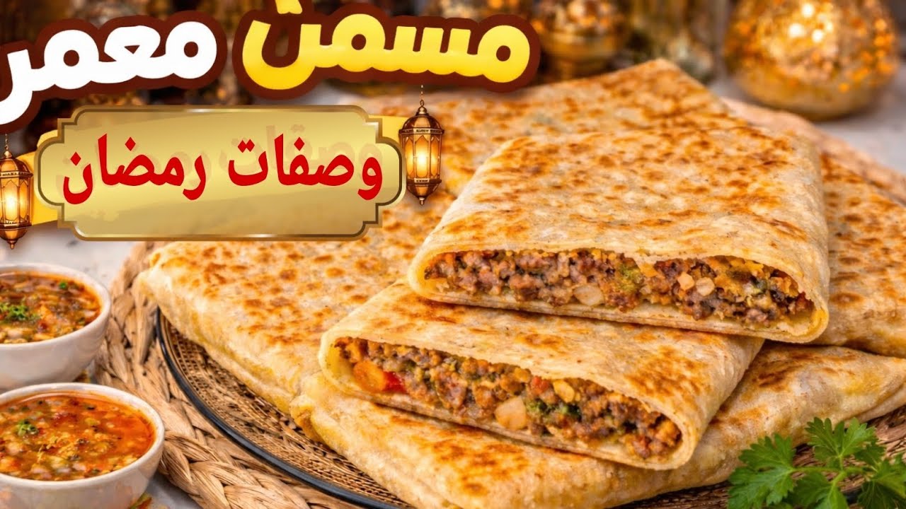 وصفات رمضان مسمن معمر بدون غلوتين بالخضرة والكفتة رااااائع جرب وتمتع بالبنة 