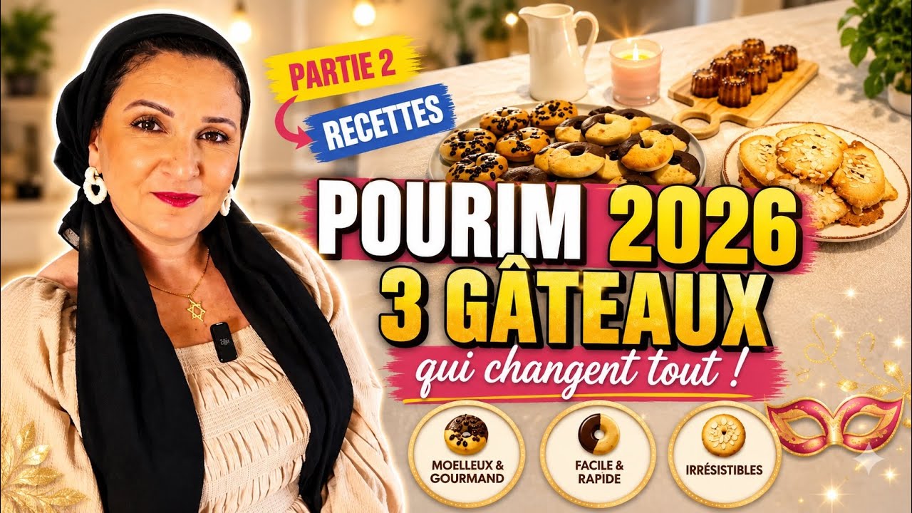 Pourim 2026 🎭 3 gâteaux élégants et faciles qui vont impressionner tout le monde