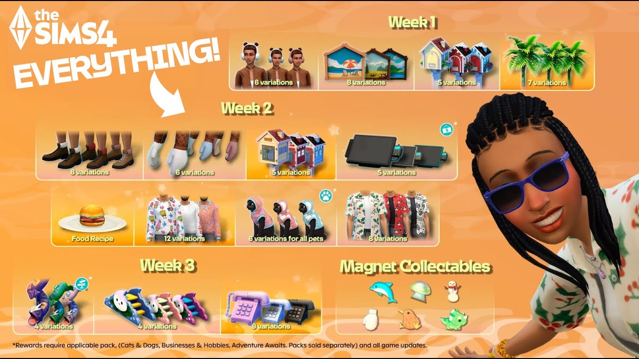 All the rewards from The Sims 4 Deck the Palms login event! 🌴
