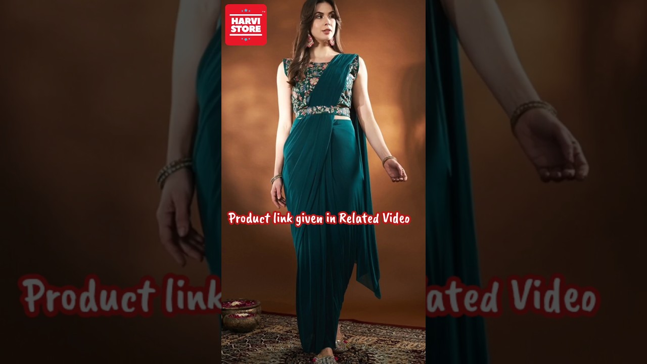 Indo Western Saree #shorts #shortsfeed #ytshorts #indowestern #harvistore
