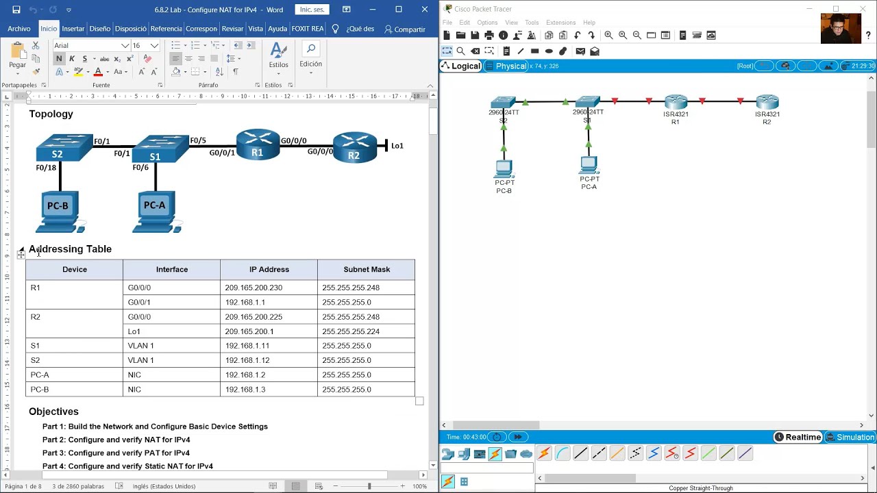 6.8.2 Lab - Configure NAT for IPv4
