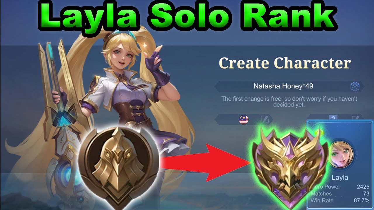 LAYLA only from WARRIOR to MYTHIC in mobile legends (Solo Rank & Completed in 9 days)