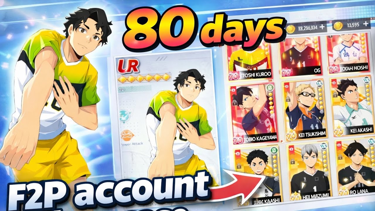80 days F2P account showcase Haikyu! Fly High