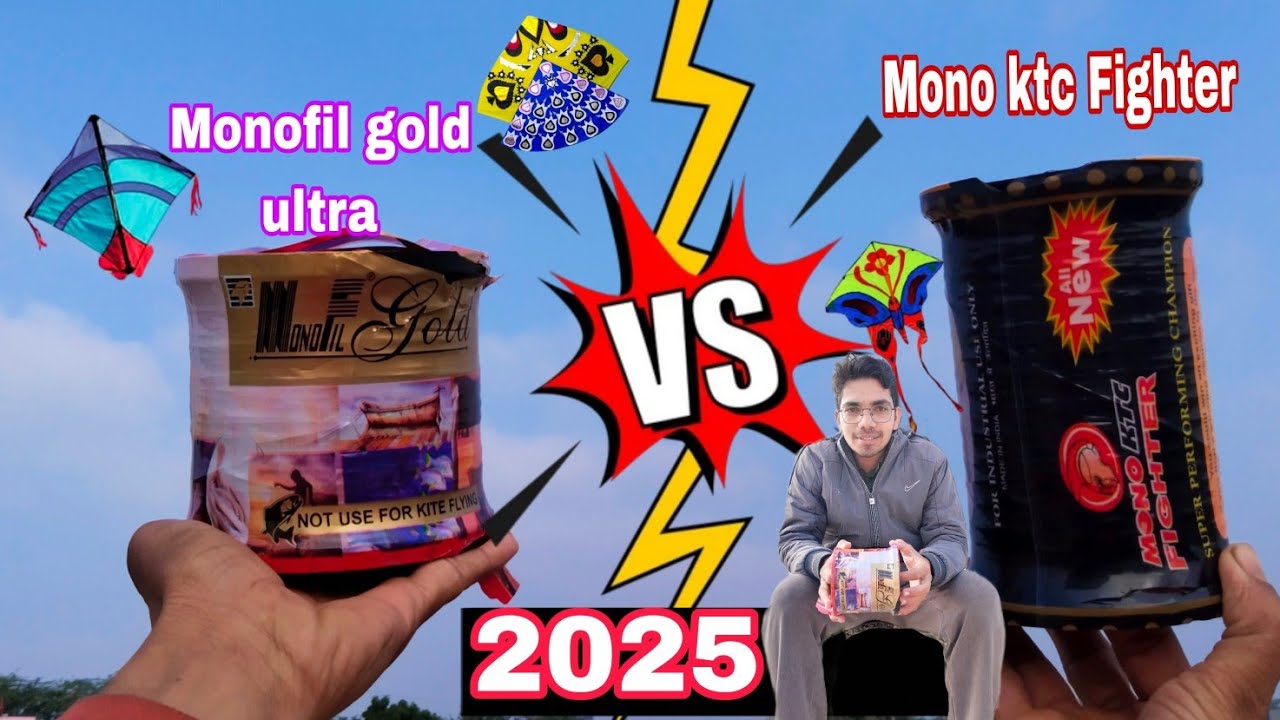 Monofil gold ultra VS Mono kite fighter tesring / unboxing / price / comprison