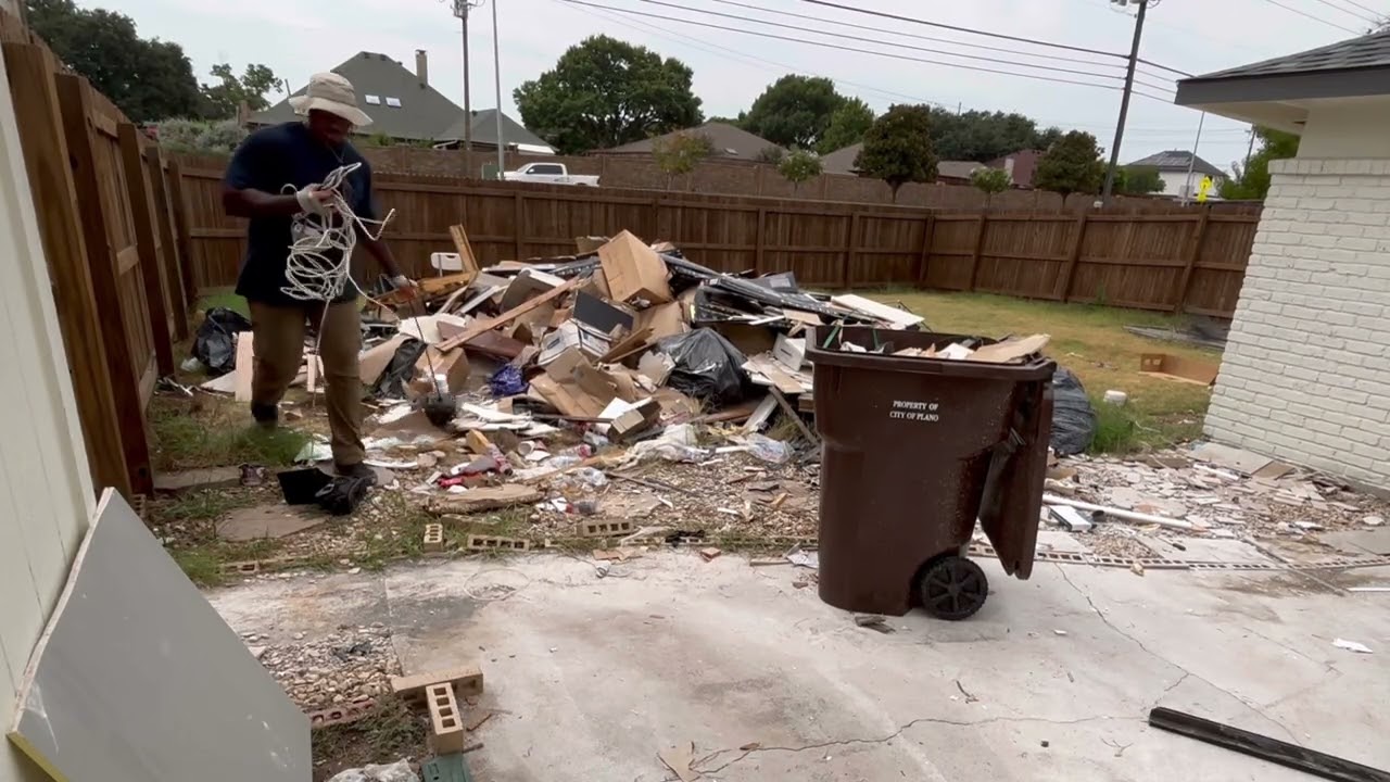 Construction debris removal in Plano, Texas!! Part 1