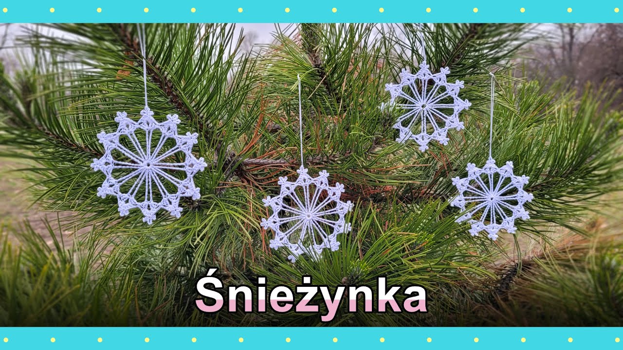 Śnieżynka/gwiazdka na choinkę (wzór 10) - świąteczna zawieszka na choinkę na szydełku