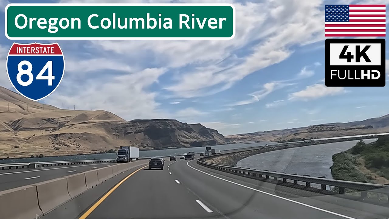 Stunning I-84 East Along Columbia River Full Drive, Oregon, USA | 4K ASMR Scenic Drive