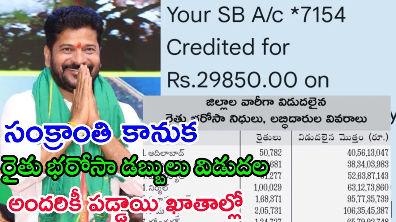 ts rythu bharosa amount released government|sankranti bonus check #rythubharosa 