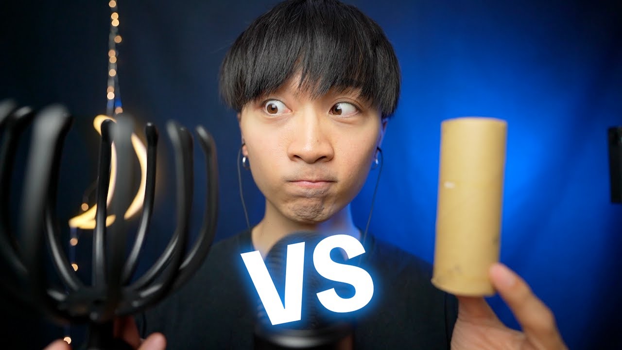 【ASMR】トイレットペーパーの芯 VS ヘッドマッサージャー【マウスサウンド】