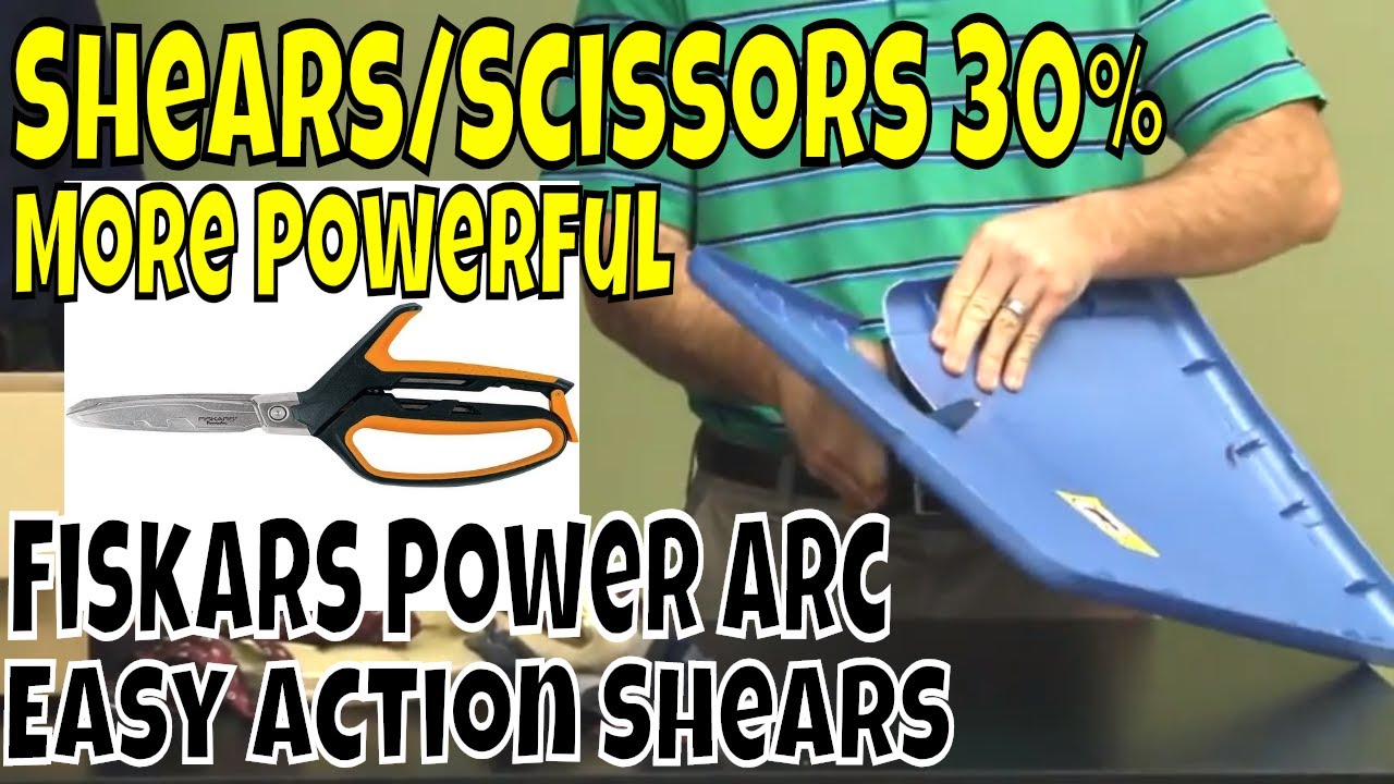 Shears/Scissors 30% More Powerful- Fiskars Power Arc Easy Action Shears