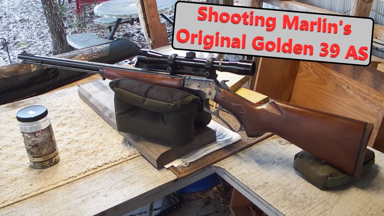Стрельба из моей винтовки Marlin Original Golden 39 AS