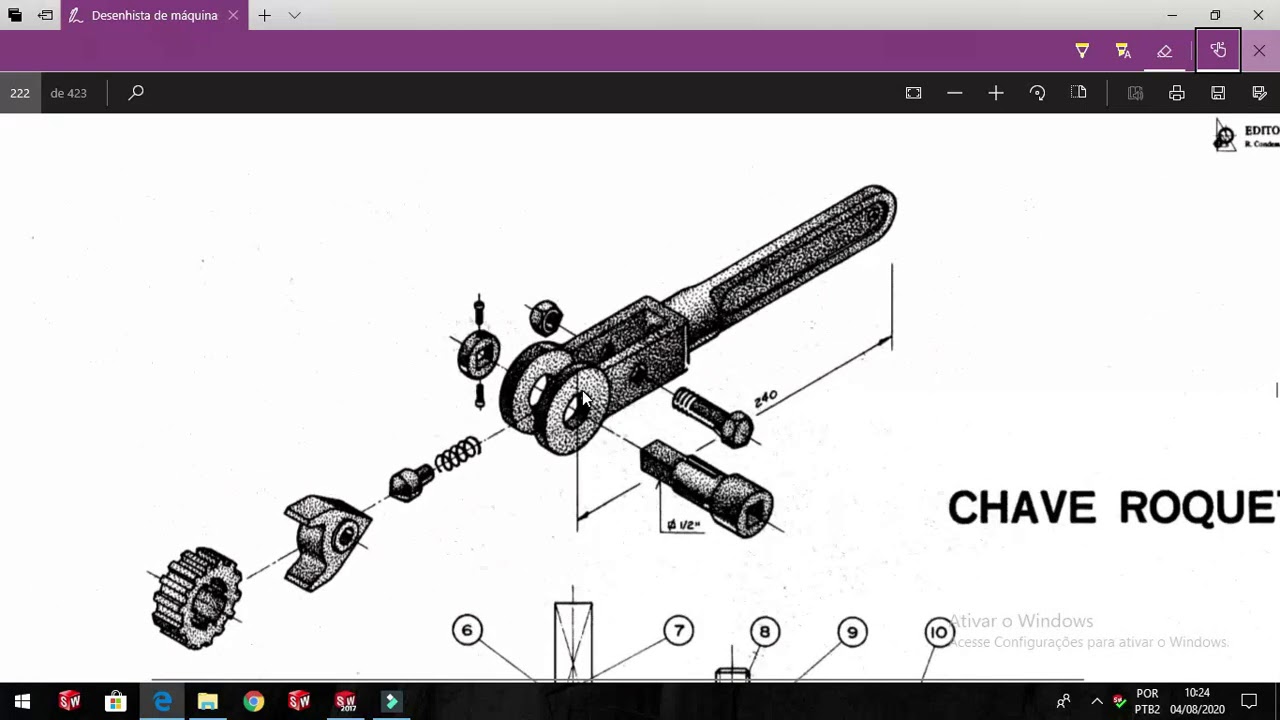 Desenho e Montagem Chave Roquete Parte 2