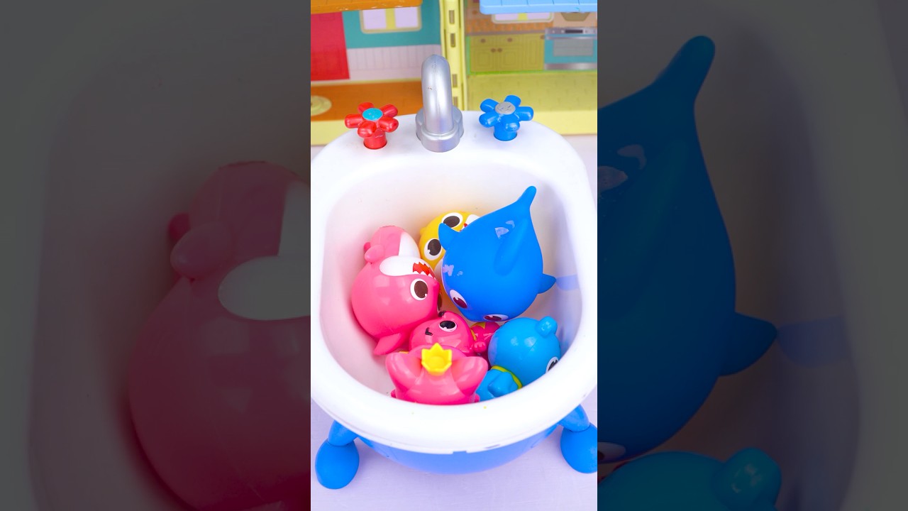 ASMR Unboxing Miniature Pinkfong Baby Shark Bathtub | Satisfying Toy Play