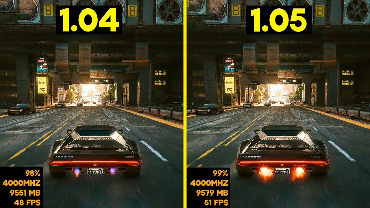 Cyberpunk 2077 - Patch 1.04 vs 1.05 - PC 2160p 4K (NEW UPDATE)