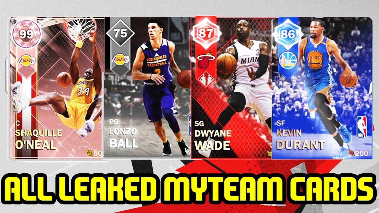 ALL LEAKED MYTEAM CARDS AND RATINGS! LONZO BALL, 99 SHAQ NBA 2K18!
