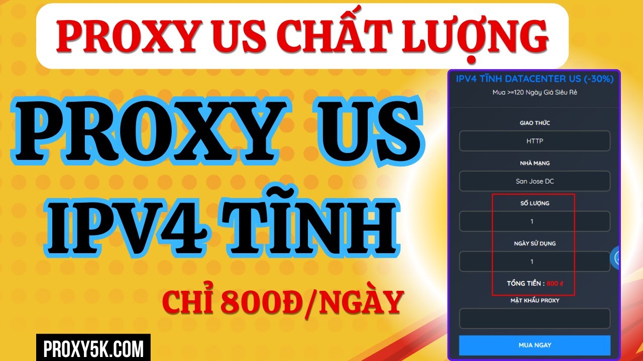 Mua Proxy Mỹ Chất Lượng Cao | Hướng Dẫn Mua Proxy US Uy T&iacute;n