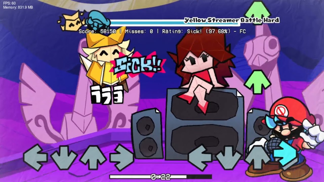 Friday Night Funkin' THE ORIGAMI KING v.2.0 - Yellow Streamer Battle (FC)