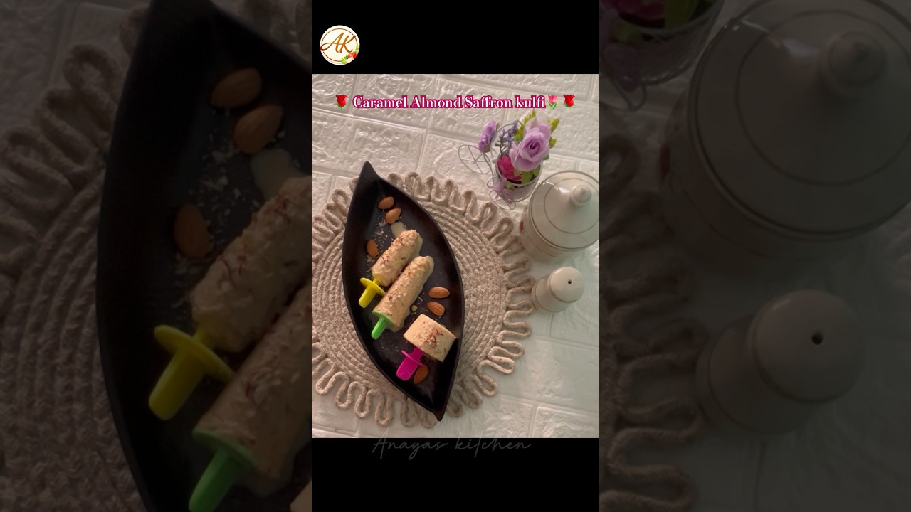 Caramel Almond kulfi 🍨🍦| Easy kulfi recipe | #anayaskitchen #kulfi #icecream #shorts #badamkulfi