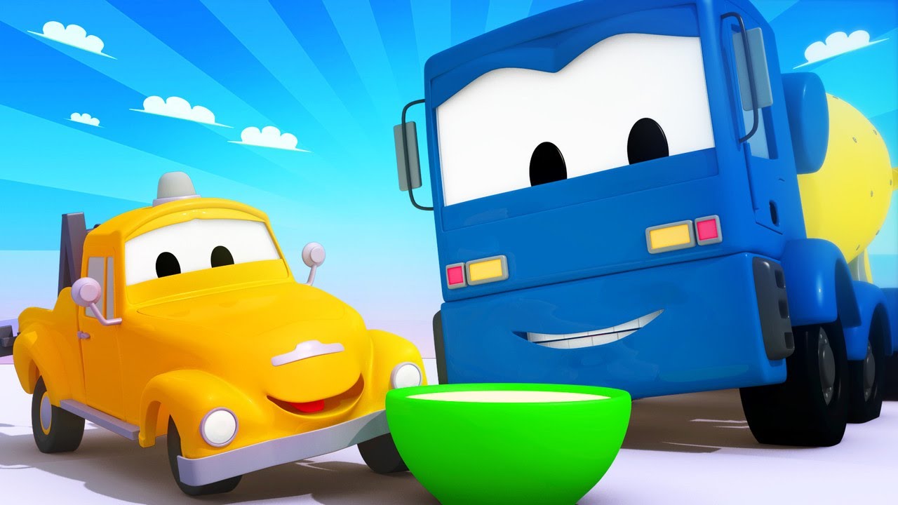 Tom der Abschleppwagen -  Christopher der Betonmischer überbelasted seinen Motor - Autopolis  🚓 🚒