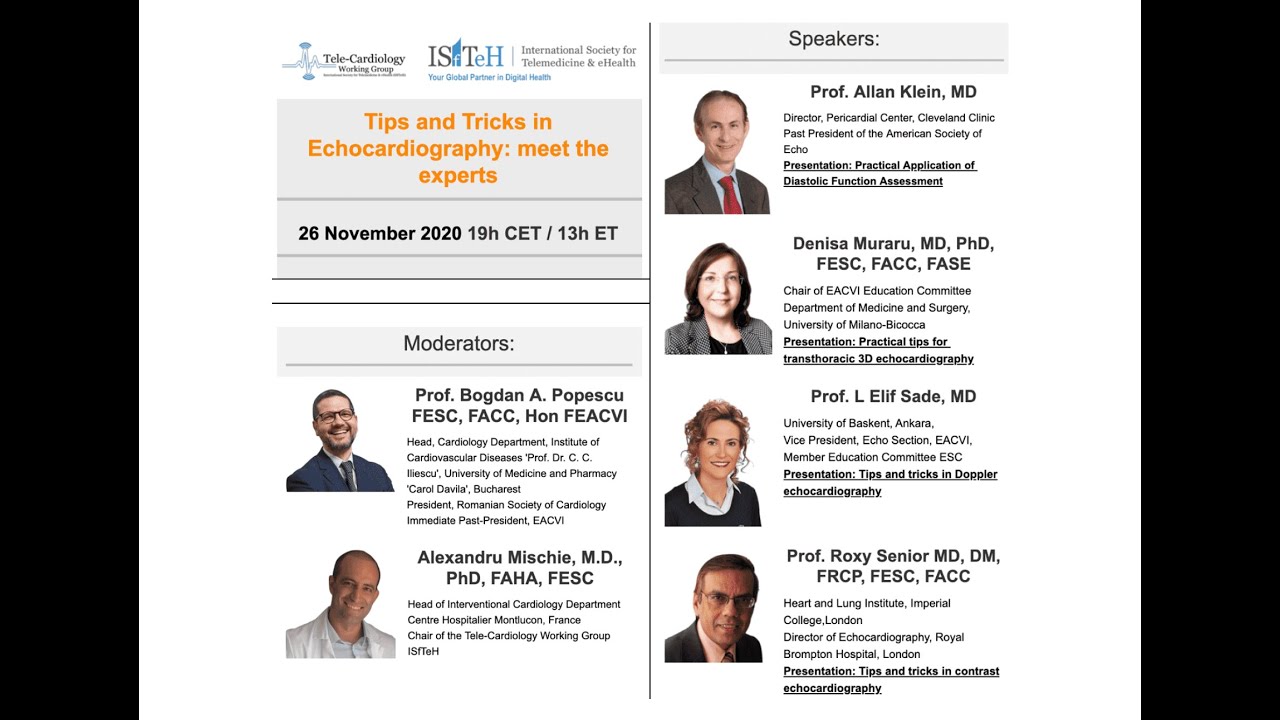 WEBINAR "Tips and Tricks in Echocardiography: meet the experts"