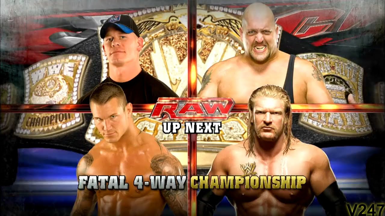John Cena vs Triple H vs Randy Orton vs The Big Show RAW 6/15/2009 Highlights