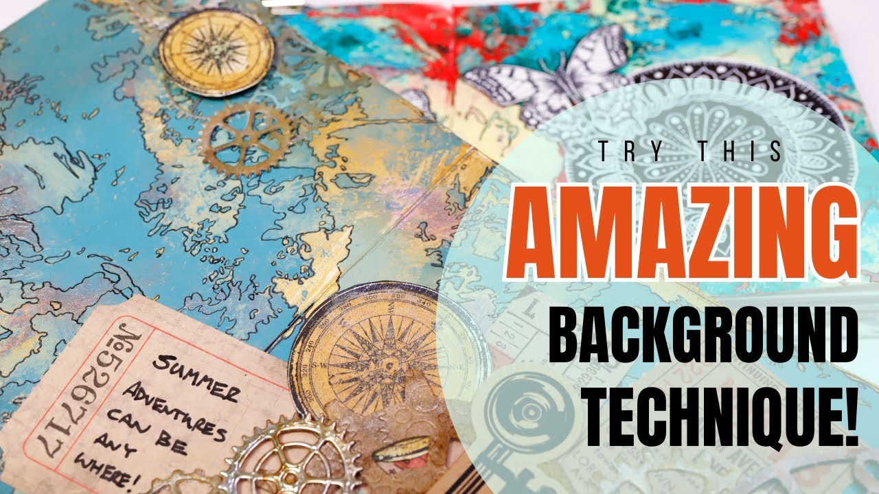 Make Incredible Art Journal Backgrounds using Plastic Wrap