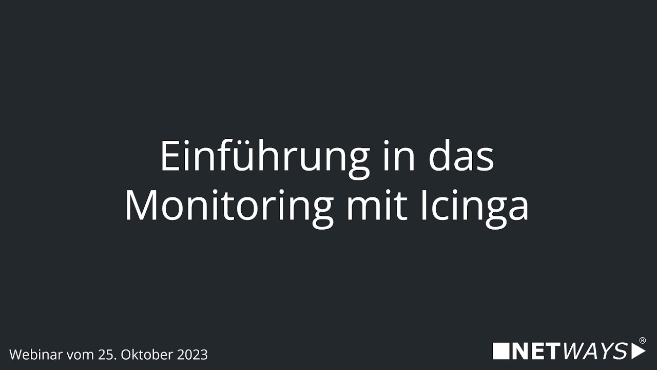 Webinar: Einführung in das Monitoring mit Icinga