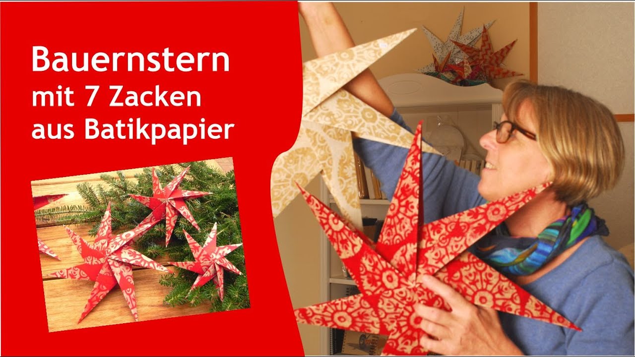 Bauernstern aus Batikpapieren