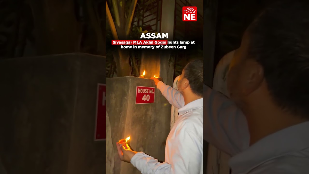ASSAM | Sivasagar MLA Akhil Gogoi lights lamp at home in memory of Zubeen Garg
