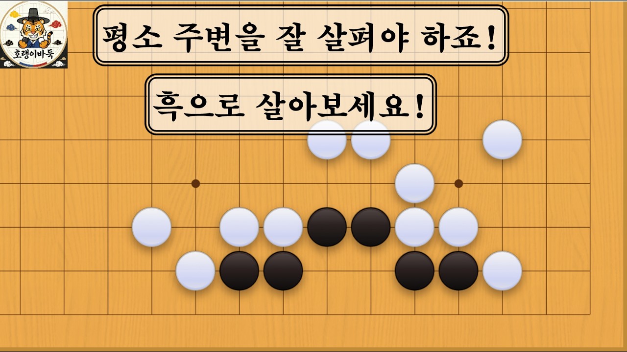 [바둑 사활] 평소 주변을 잘 살피라는 인생을 배웁니다