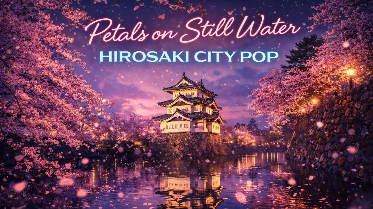 【弘前城 シティポップ】Petals on Still Water / Hirosaki Castle